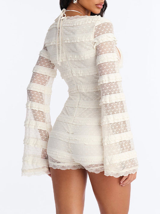 Lace Bra Top & Romper Set
