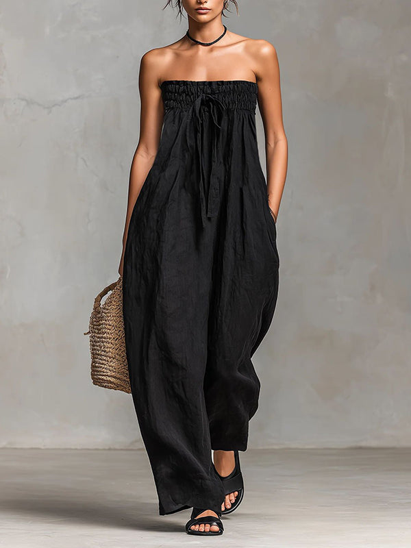 Strapless Wide-Leg Jumpsuit