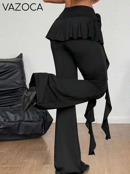 Draped Ruffle Pants