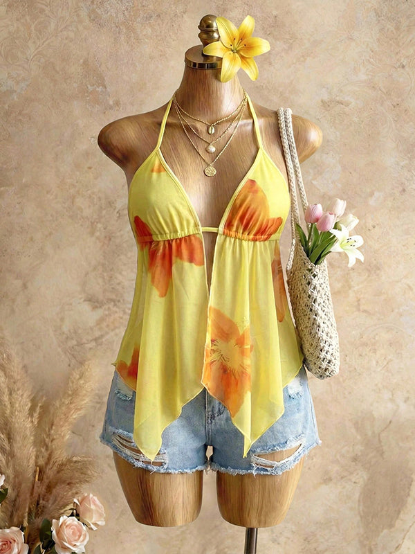 Printed Halter Top