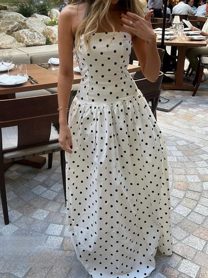 Dot Strapless Dress