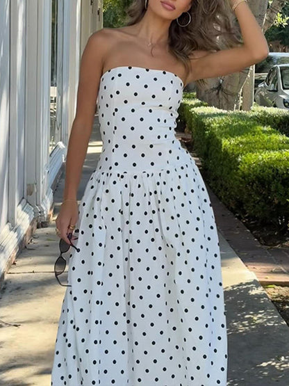 Dot Strapless Dress