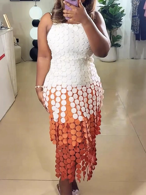 Ombre Fringe Cami Dress