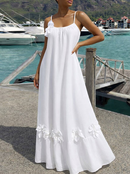 Solid Floral Cami Dress