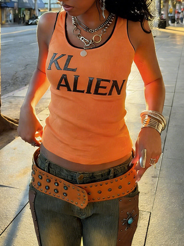 Letter Print Tank Top