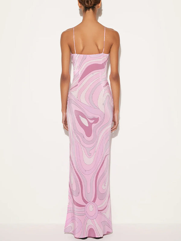 Printed Slit Cami Dress