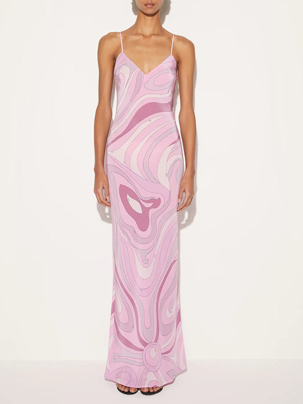Printed Slit Cami Dress