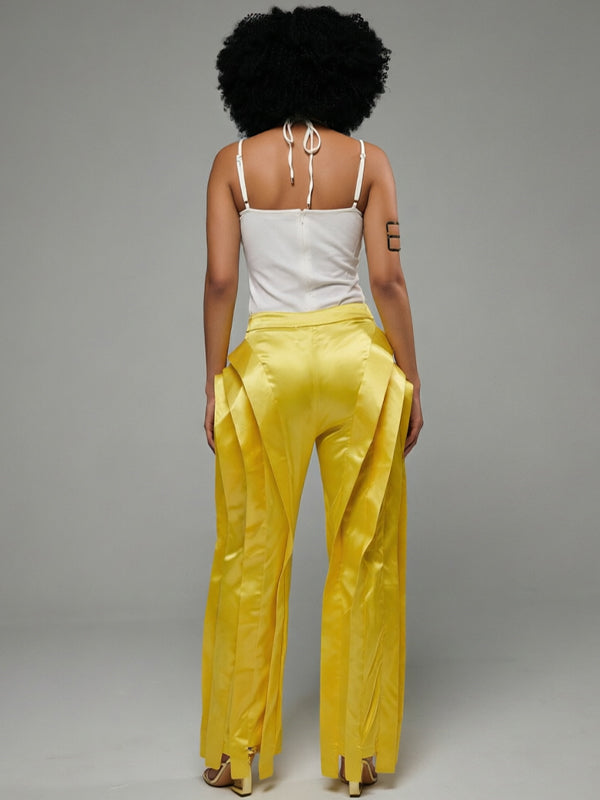Ruffle Straight Pants
