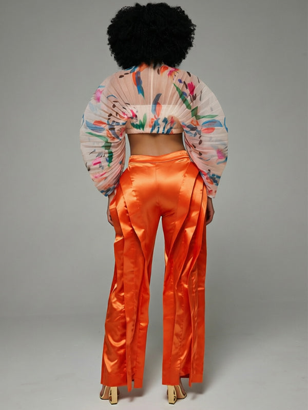 Ruffle Straight Pants