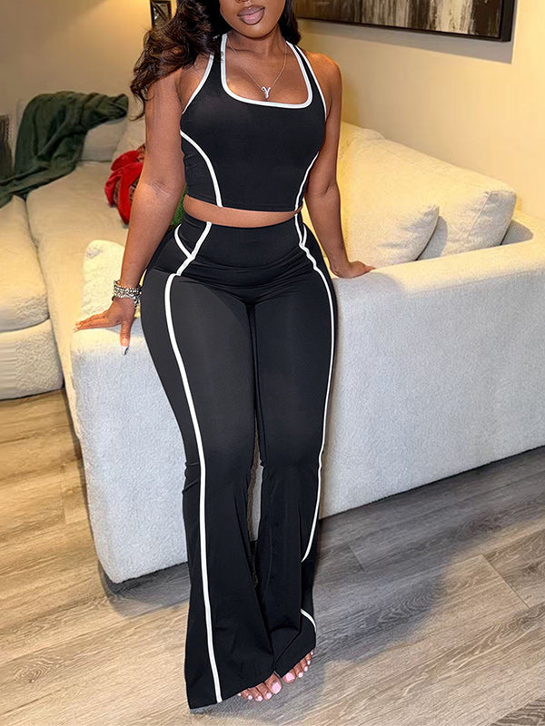 Contrast Tank Top & Pants Set