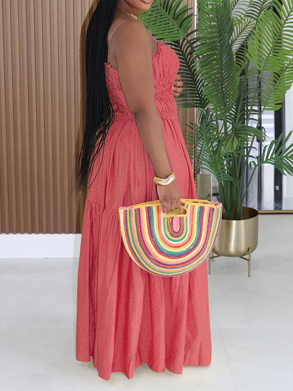 Solid Ruched Cami Dress