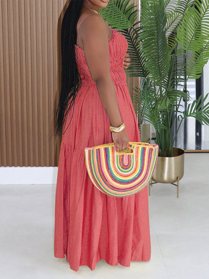 Solid Ruched Cami Dress