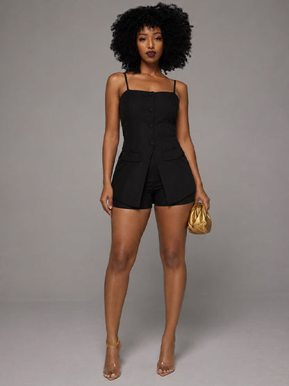 Button-Front Cami Romper -- pre-order on 11th July