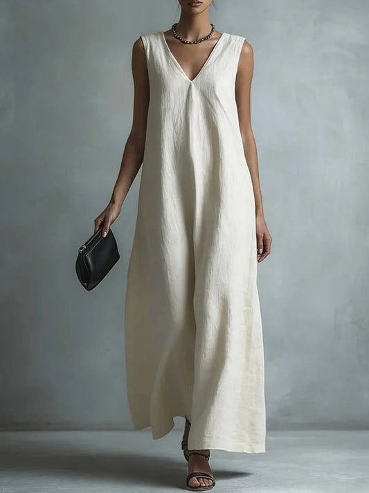 V-Neck Sleeveless Dress