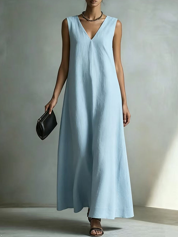 V-Neck Sleeveless Dress