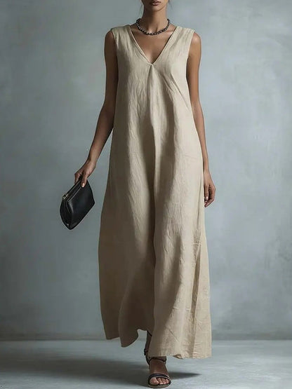 V-Neck Sleeveless Dress
