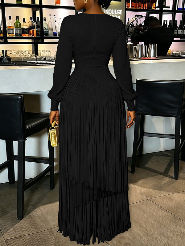 Solid Fringe Maxi Dress