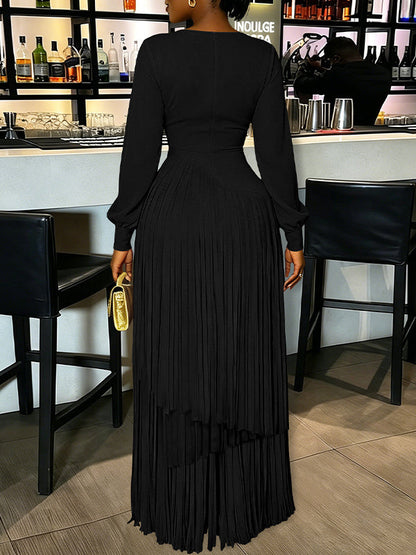 Solid Fringe Maxi Dress