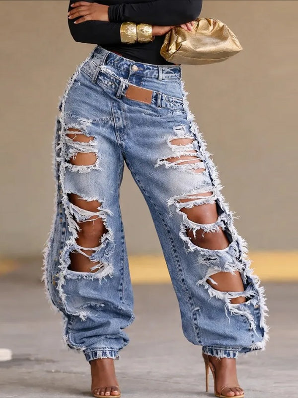 Distressed Jogger Jeans