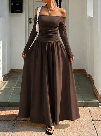 Dot Off-Shoulder Maxi Dress