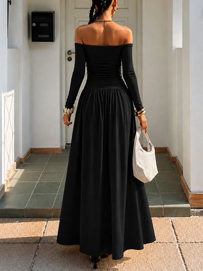 Dot Off-Shoulder Maxi Dress