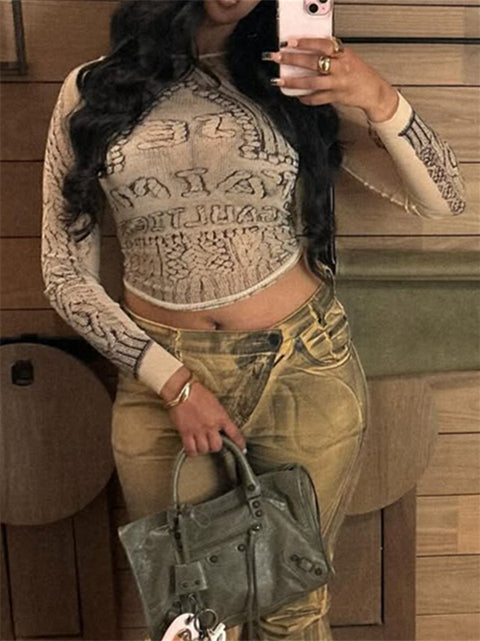 Printed Sheer Tee