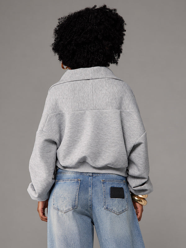 Solid Cowl-Neck Sweatshirt
