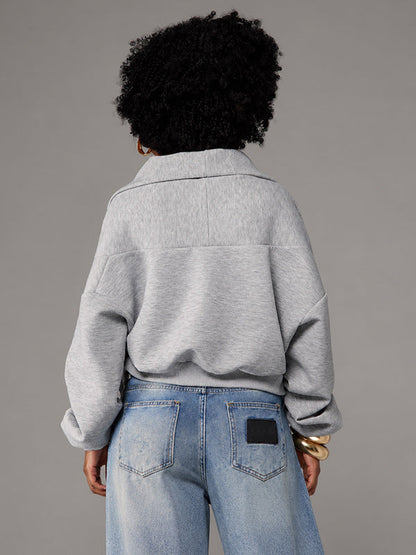 Solid Cowl-Neck Sweatshirt