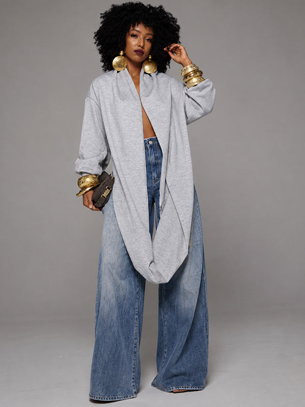 Solid Cowl-Neck Sweatshirt