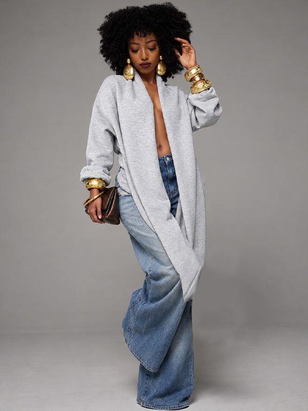 Solid Cowl-Neck Sweatshirt