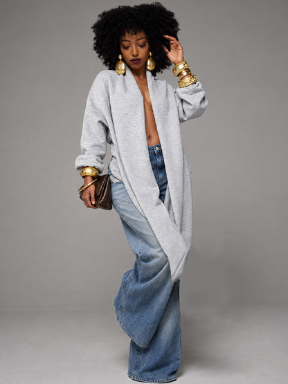 Solid Cowl-Neck Sweatshirt