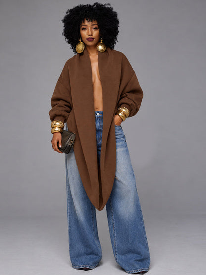 Solid Cowl-Neck Sweatshirt