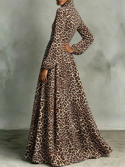 Leopard Button-Front Shirt Dress