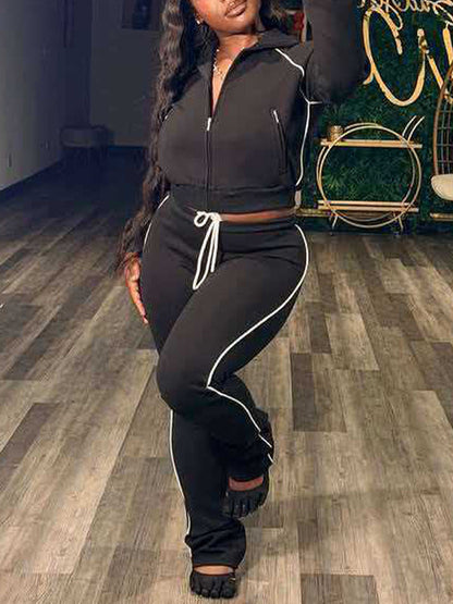 Contrast Jacket & Pants Set