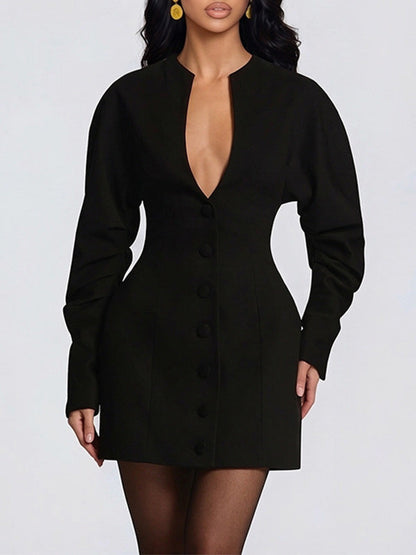 Cinched Waist Blazer Dress