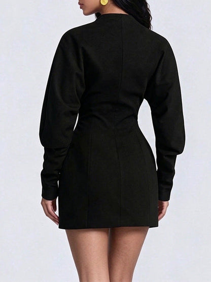 Cinched Waist Blazer Dress