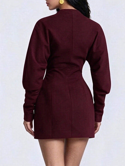 Cinched Waist Blazer Dress