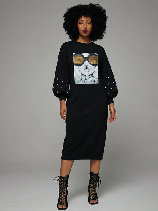 Quiet And Shine Sweatshirt Dress