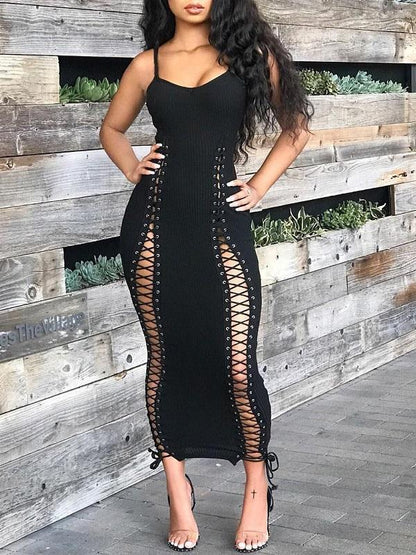 Morchique Lace-Up Cami Dress