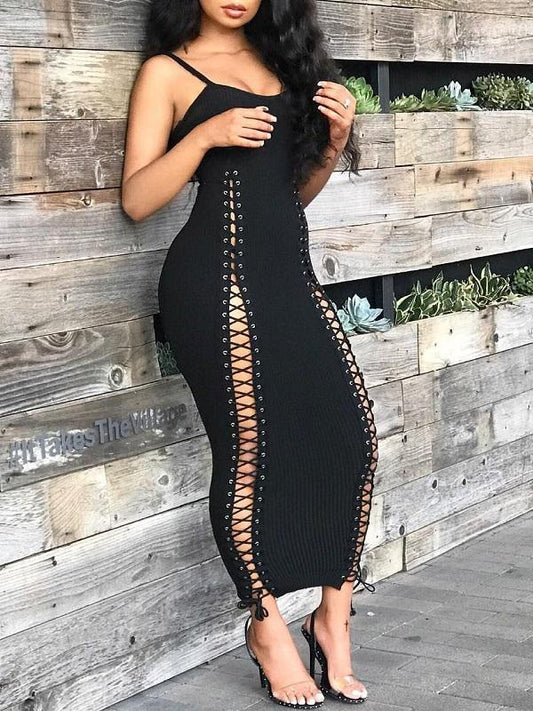 Morchique Lace-Up Cami Dress