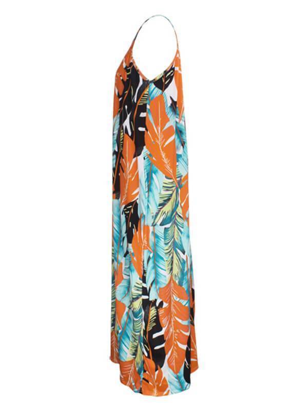Morchique Leaf Print Cami Dress