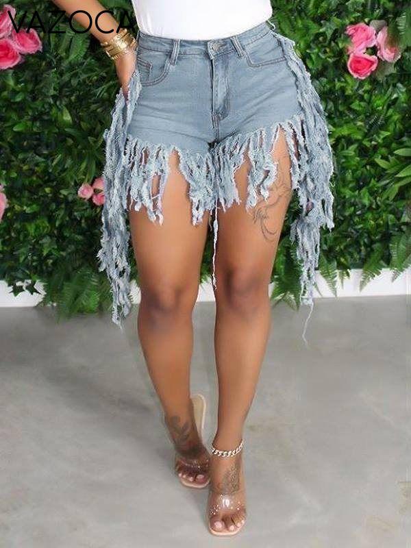 Morchique Fringe Combo Denim Shorts