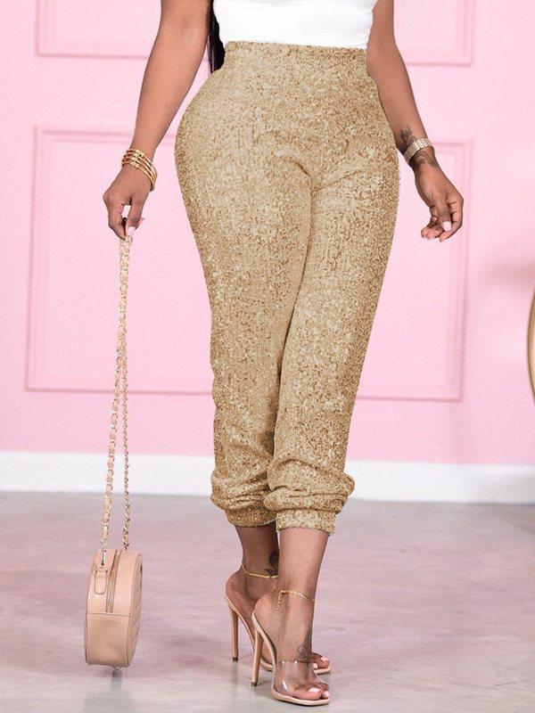 Sequin Jogger Pants -- sold out Golden