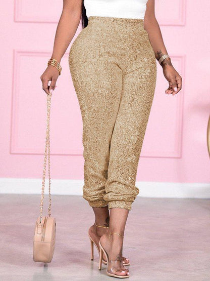 Sequin Jogger Pants -- sold out Golden