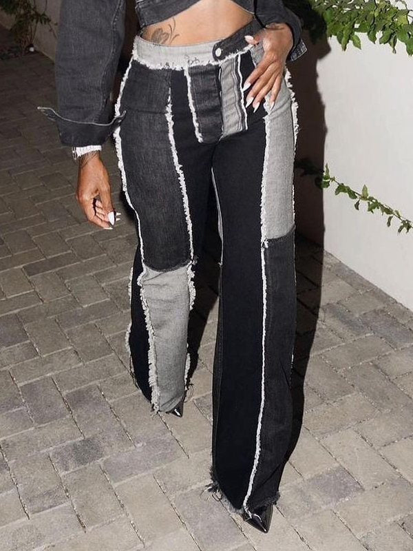 Patchwork Jeans Black