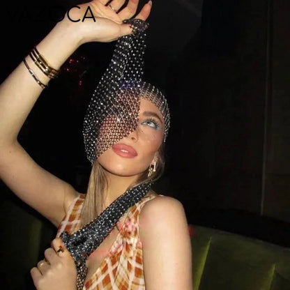 Glitter Rhinestone Headscarf