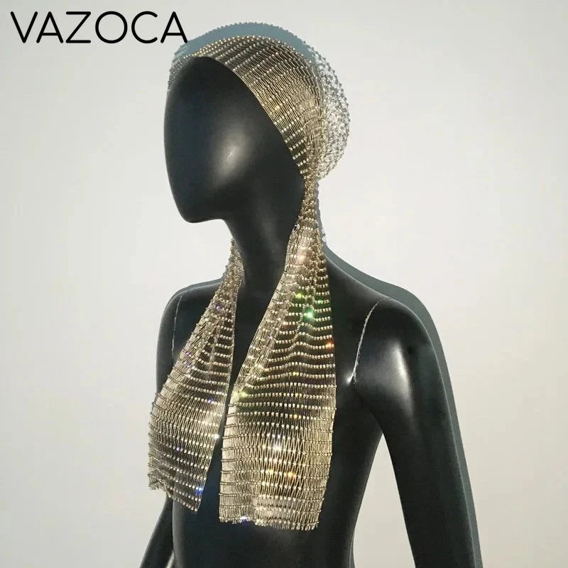 Glitter Rhinestone Headscarf