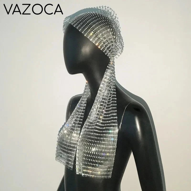Glitter Rhinestone Headscarf