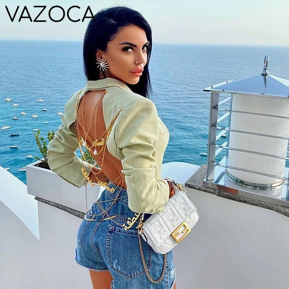Gold Chain Blazer & Crystal Pants