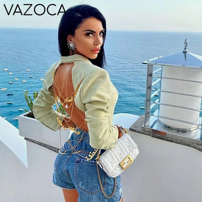 Gold Chain Blazer & Crystal Pants